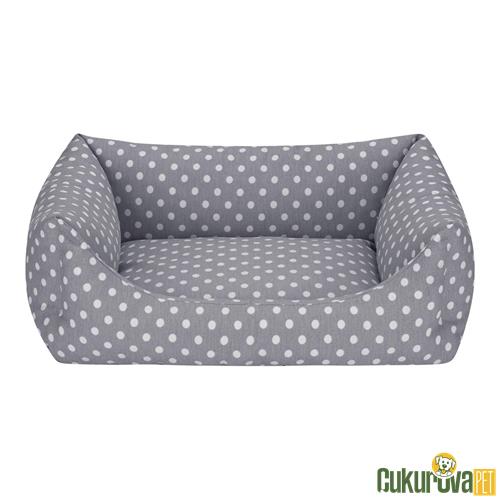 PET COMFORT UNIFORM GRİ PUANTİYELİ KEDİ & KÖPEK YATAĞI S - 60 x 50 CM