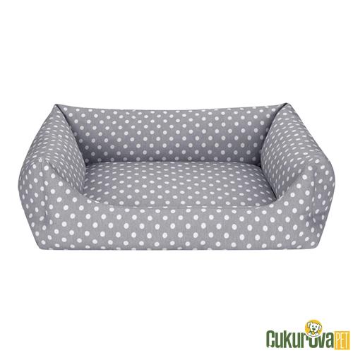PET COMFORT UNIFORM GRİ PUANTİYELİ KEDİ & KÖPEK YATAĞI M - 70 x 60 CM