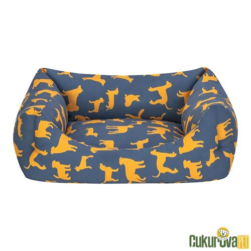 PET COMFORT UNIFORM LACİVERT - SARI KEDİ & KÖPEK YATAĞI S - 50 x 40 CM