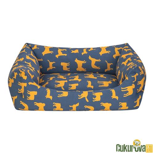 PET COMFORT UNIFORM LACIVERT - SARI KEDİ & KÖPEK YATAĞI S - 60 x 50 CM