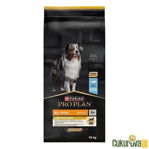 PRO PLAN LIGHT STERILISED BEYAZ BALIKLI KISIRLAŞTIRILMIŞ YETİŞKİN KÖPEK MAMASI 14 KG