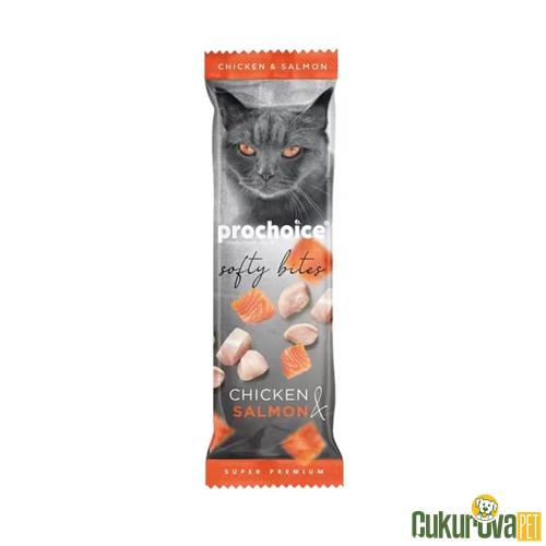 PROCHOICE SOFTY BITES TAVUKLU VE SOMONLU YUMUŞAK KEDİ ÖDÜL MAMASI 10 GR