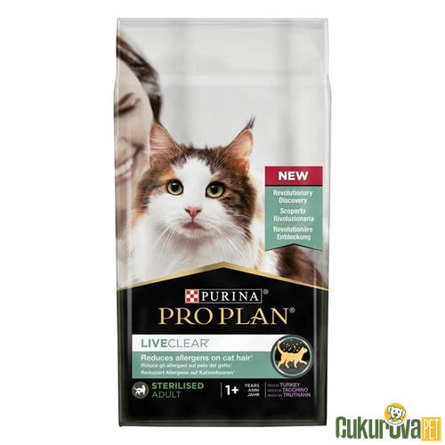 PRO PLAN LIVE CLEAR HİNDİLİ ALERJEN AZALTAN KISIRLAŞTIRILMIŞ KEDİ MAMASI 7 KG
