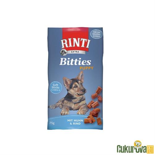 RINTI EXTRA BITTIES TAVUK VE SIĞIR ETLİ YUMUŞAK YAVRU KÖPEK ÖDÜL MAMASI 75 GR