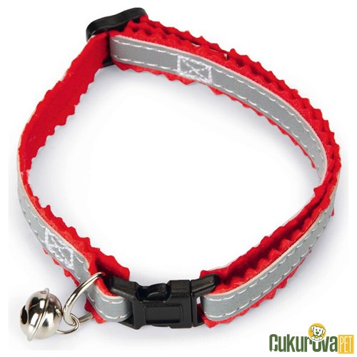 BEEZTEES KEDİ BOYUN TASMASI REFLEKTÖRLÜ KIRMIZI 31 CM