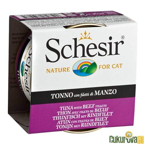 SCHESIR TON BALIKLI VE KIRMIZI ETLİ JÖLELİ KEDİ KONSERVESİ - 85 GR