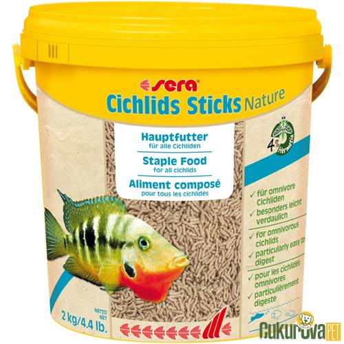 SERA CICHLIDS STICKS NATURE 10 L - 2000 GR 
