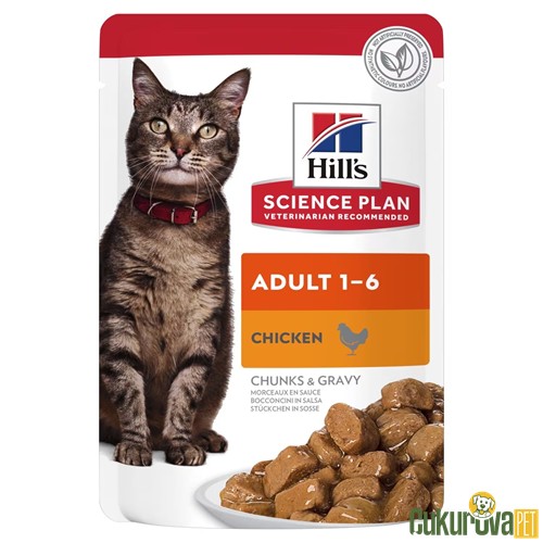 HILL'S POUCH TAVUKLU YETİŞKİN KEDİ YAŞ MAMASI 85 GR