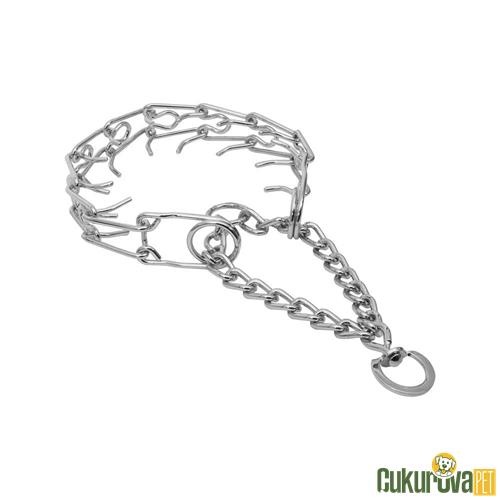 DOGGIE EĞİTİM SERİSİ DİKENLİ BOĞMA ZİNCİR KÖPEK BOYUN TASMASI M - 4 x 60 CM - CHROME