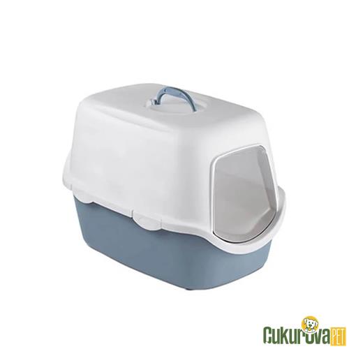 STEFANPLAST CATHY GREEN LINE KAPALI KEDİ TUVALETİ - MAVİ