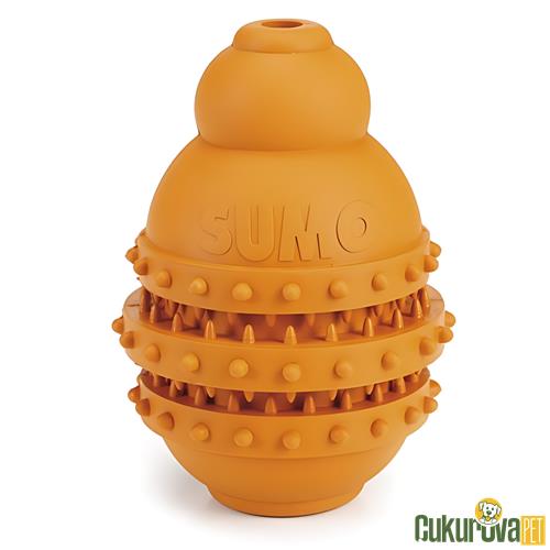 BEEZTEES SUMO PLAY DENTAL KAUÇUK KÖPEK ÖDÜL OYUNCAĞI TURUNCU 6 x 6 x 8.5 CM