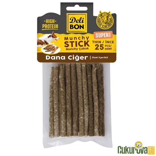 DELİBON SUPER MUNCHY ÇUBUK DANA CİĞERLİ İNCE 25 ADET 