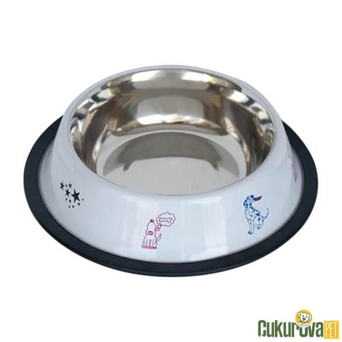 TOMMY KÖPEK ÇELİK MAMA VE SU KABI BEYAZ 16 OZ