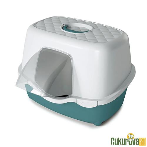 STEFANPLAST TRES CHIC DIŞ MEKAN KAPALI KEDİ TUVALETİ - YEŞİL / BEYAZ 