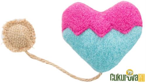 TRIXIE KEDİ OYUNCAĞI KEDİOTLU JUT KALP 8 - 18 CM 