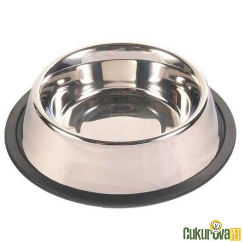 TRIXIE KÖPEKLER İÇİN PASLANMAZ ÇELİK KAYMAZ TABANLI MAMA VE SU KABI 24 CM 2.8 L 