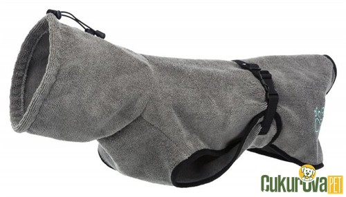 TRIXIE KÖPEK HAVLU BORNOZ L - 60 CM - GRİ