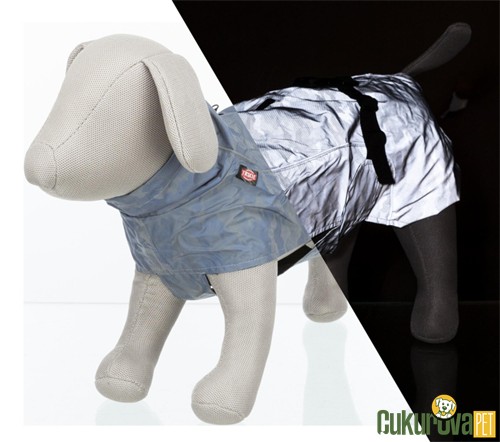 TRIXIE KÖPEK YAĞMURLUĞU FOSFORLU REFLEKTİV L - 55 CM - GÜMÜŞ MAVİ