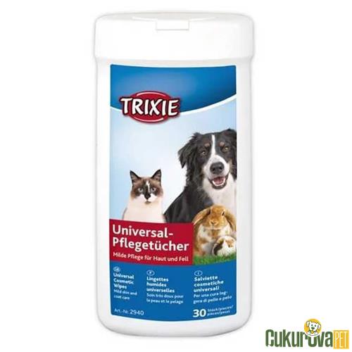 TRIXIE KEDİ VE KÖPEKLERE ÖZEL CİLT VE TÜY TEMİZLİĞİ İÇİN ISLAK MENDİL 30'LU
