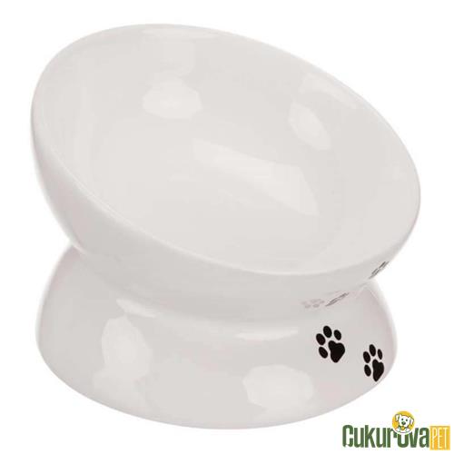 TRIXIE YÜKSELTİLMİŞ SERAMİK KEDİ MAMA SU KABI 0.15 L - ø 13 CM - BEYAZ