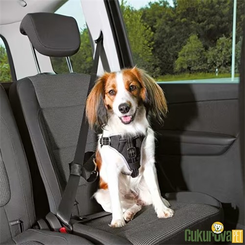 TRIXIE KÖPEK EMNİYET KEMERİ VE GÖĞÜS TASMASI 40 - 55 CM - SİYAH