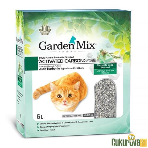 Gardenmix Bentonit Aktif Karbonlu Marsilya Sabun Kokulu İnce Taneli Kedi Kumu 6 L