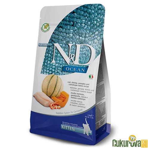 N & D Ocean Kitten Balkabaklı Morina B. Kari̇desli̇ Kavunlu Yavru Kedi̇ Maması 1.5 Kg