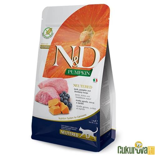 N&d Pumpkin Kuzu Etli Bal Kabaklı Ve Yaban Mersinli Tahılsız Kısırlaştırılmış Kedi Maması 1.5 Kg