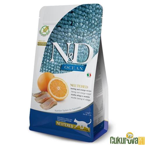 N & D Ocean Tahılsız Ri̇nga Balığı Ve Portakallı Kısır Kedi̇ Maması 1.5 Kg