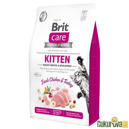 Brit Care Hypo - Allergenic Sağlıklı Büyüme İçi̇n Tavuklu Ve Hi̇ndi̇li̇ Tahılsız Yavru Kedi̇ Maması 2 Kg