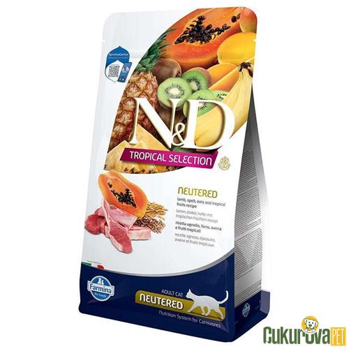 N&d Tropical Selection Kuzu Etli Ve Tropikal Meyveli Kısırlaştırılmış Kedi Maması 10 Kg