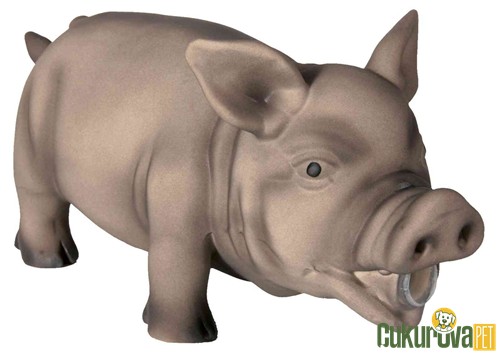 Trixie Sesli Domuz Köpek Oyuncağ Gri - 21 Cm