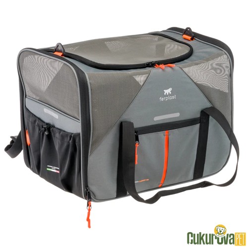 Ferplast Voyager 450 Kumaş Kedi & Köpek Taşıma Çantası Gri - 50 x 33 x 37 Cm