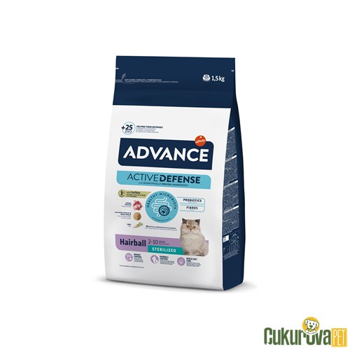 Advance Hairball Tüy Yumağı Önleyi̇ci̇ Hindili Kısırlaştırılmış Kedi̇ Maması 1.5 Kg