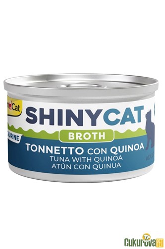 Gimcat ShinyCat Broth Sos İçinde Ton Balıklı Ve Ki̇noali Yetişki̇n Kedi̇ Konservesi 70 Gr