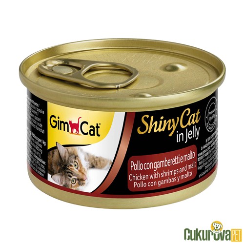 GimCat ShinyCat In Jelly Adult Tavuklu ve Karidesli Malt Özlü Kedi Yaş Maması 70 Gr