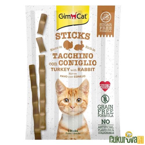 Gimcat Sticks Hindi & Tavşan Etli Kedi Ödül Çubukları 4'lü - 20 Gr