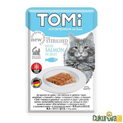 Tomi Pouch Somonlu Kısırlaştırılmış Yetişki̇n Kedi̇ Yaş Maması 85 Gr